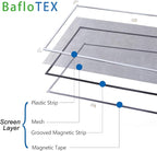 DIY Magnetic Window Screen Replacement Adjustable Mesh Screen 55"H*36"W with Magnets Fits Any Size White Frames with Grey Fiberglass Screen
