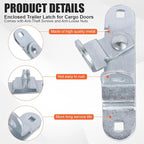 GDW Cargo Trailer Door Latch Hasp Keeper for Ramp Padlock Race Bar Lock Handle Enclosed Car Hauler (‎Trailer Door Hasp 2pack +Screws 4+Nuts 4)