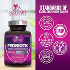 Probiotics 60 Billion CFU per Serving - 10 Strains + Prebiotics - Immune, Digestive & Gut Health Support, Supports Occasional Constipation, Gas & Bloating for Women & Men, Shelf Stable - 180 Capsules