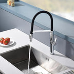 SUMERAIN Single Handle Pull-Down Kitchen Sink Faucet in Chrome Finish, Deck Mounted Lead-Free Kitchen Faucet with Dual Spray Mode