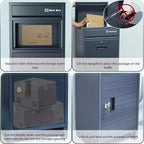 Package Delivery Boxes for Outside,Parcel Drop Boxes with Lock,Custom Address Stickers Package Drop Boxes for Outside is Weatherproof,Package Delivery Box for Porch,No Installation(17.7*18.1*43.15 in)