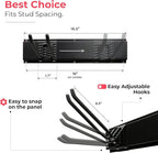 TIDYME Garage Tool Organizer Wall Mount - 96 inches - Sturdy Storage Rack with Adjustable Hooks, Anti-Rust - Easy Installation, 600lbs Capacity - Garden Tool Organizer (06 Racks & 12 Hooks)