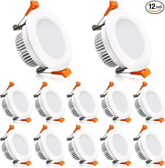 2 Inch LED Downlight, Recessed Lighting Dimmable Ceiling Light, 3W, 3000K Warm White, CRI80 with LED Driver(35W Halogen Equivalent), 12 Pack