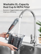 Aspiron Canister Vacuum Cleaner, 30Kpa Bagless Vacuum Cleaners, 3.7QT Large Dust Cup, Double HEPA Filter, Retractable Cord, 1600W Lightweight Vacuum Cleaner with 5 Tools for Hard Floors, Tangerine