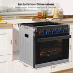 CAMPLUX Elite RV Stove Propane Range 21 Inches, 1.8 Cu.ft. Propane Oven with 3 Burners Cooktop, RV Gas Oven Stove Combo 28,100 BTU/Hr, Black, RGP21MGB