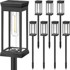 BesLowe 【Upgraded】 Solar Pathway Lights Outdoor, 8-Pack Large LED Solar Light Outdoor Waterproof, Super Bright Outside Lights for Yard, Sun-Powered Landscape Lighting for Garden Walkway, Warm White