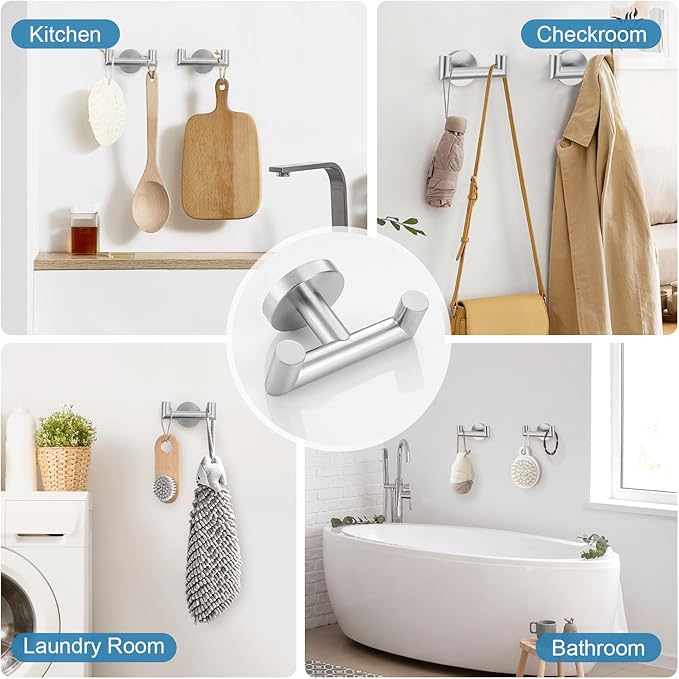 TNOMS Brushed Nickel 5 Pieces Towel Bar Set Bathroom Hardware Set Upgraded Toilet Paper Holder with Shelf,Towel Holder Set for Bathroom Stainless Steel Wall Mounted 23.6 Inch