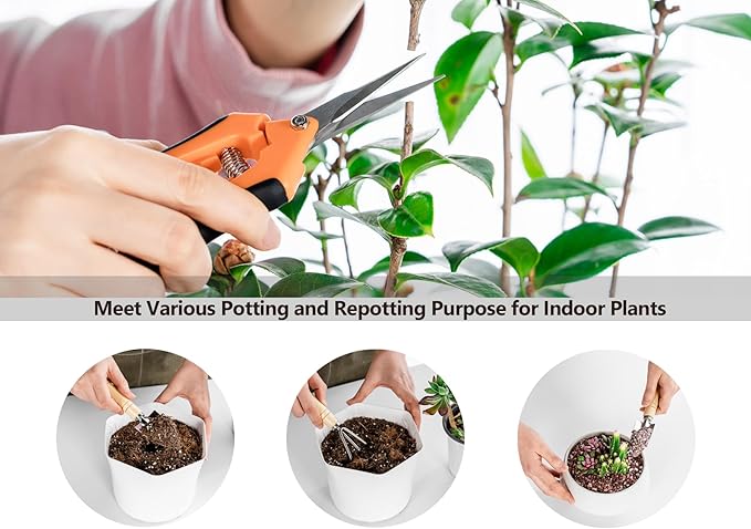 Josteve Plant Repotting Mat, 5Pcs Succulent Tools Mini Garden Small Gardening Tools Indoor, Pruning Shear Gardening Scissor, Hand kit for Bonsai, Cactus, Fairy, Houseplant Transplanting, Seedling