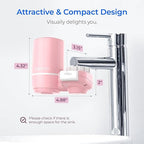 Waterdrop Sink Filter Water Faucet for Skin Care, Bathroom Faucet Filter, 320 Gallons, NSF Certified Water Purifier, 0.01μm Ultra-Filtration System, Reduces Chlorine Lead-Free Material, 1 Filter Pink