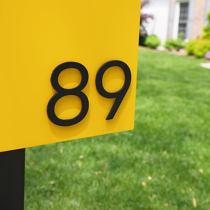Adoorn 4 Inch Mailbox Numbers - Number 0, Black Color, Each Sold Individually, Premium Metal Self Stick Address Numbers, Weatherproof Mailbox Numbers for Outside