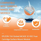 15A 20A 25A 30A 40A 50A 60A 32V Mini Slotted Automotive MCASE Shaped Cartridge Fuse Kit(Pack of 28pcs,4 for Each Model)