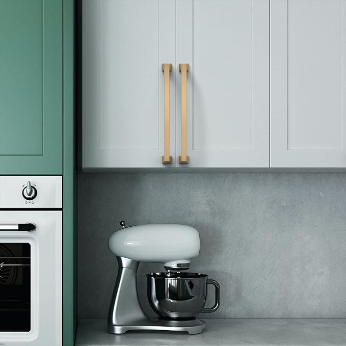 Asidrama 10 Pack 6.3 Inch(160mm) Hole Centers Kitchen Cabinet Handles, Champagne Bronze Cabinet Pulls Kitchen Cabinet Hardware for Cupboard Drawer Pulls