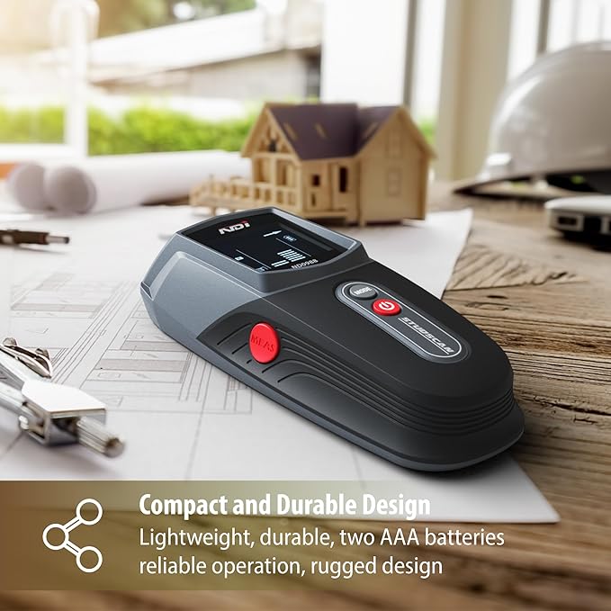 NDI ND0988 Stud Detector – Precise Wall Scanner for Wood Stud Detection with Multiple Depth Modes, Backlit LCD Display, and Audio Alerts – Ideal for Home Renovations and Installation Projects