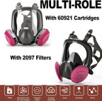 RANKSING Reusable Respirator Full Gas Mask Full 6800 with Filters for Dust, Asbestos, Chemicals while Painting, Spraying