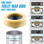 Toilet Wax Ring Extra Thick with Reinforced Polyurethane Core for Sealing Against Gas/Odor and Water Leaks Toilet Wax Ring with Metal Studs for 3" and 4" Waste Lines.Yellow, 1-Pack