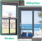 2pcs Sliding Door Security Bar, Adjustable Window Security Locks with Rubber Tips 17-50inch, Patio Door Security Lock Black for Home Apartment, Black