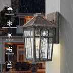 Darkaway Large Outdoor Sconce Lights Wall Light Fixtures,14inch Exterior Porch Light Outdoor Sconce Anti-Rust Outside Light with Water Ripple Glass for Patio Yard Garage, 2 Pack