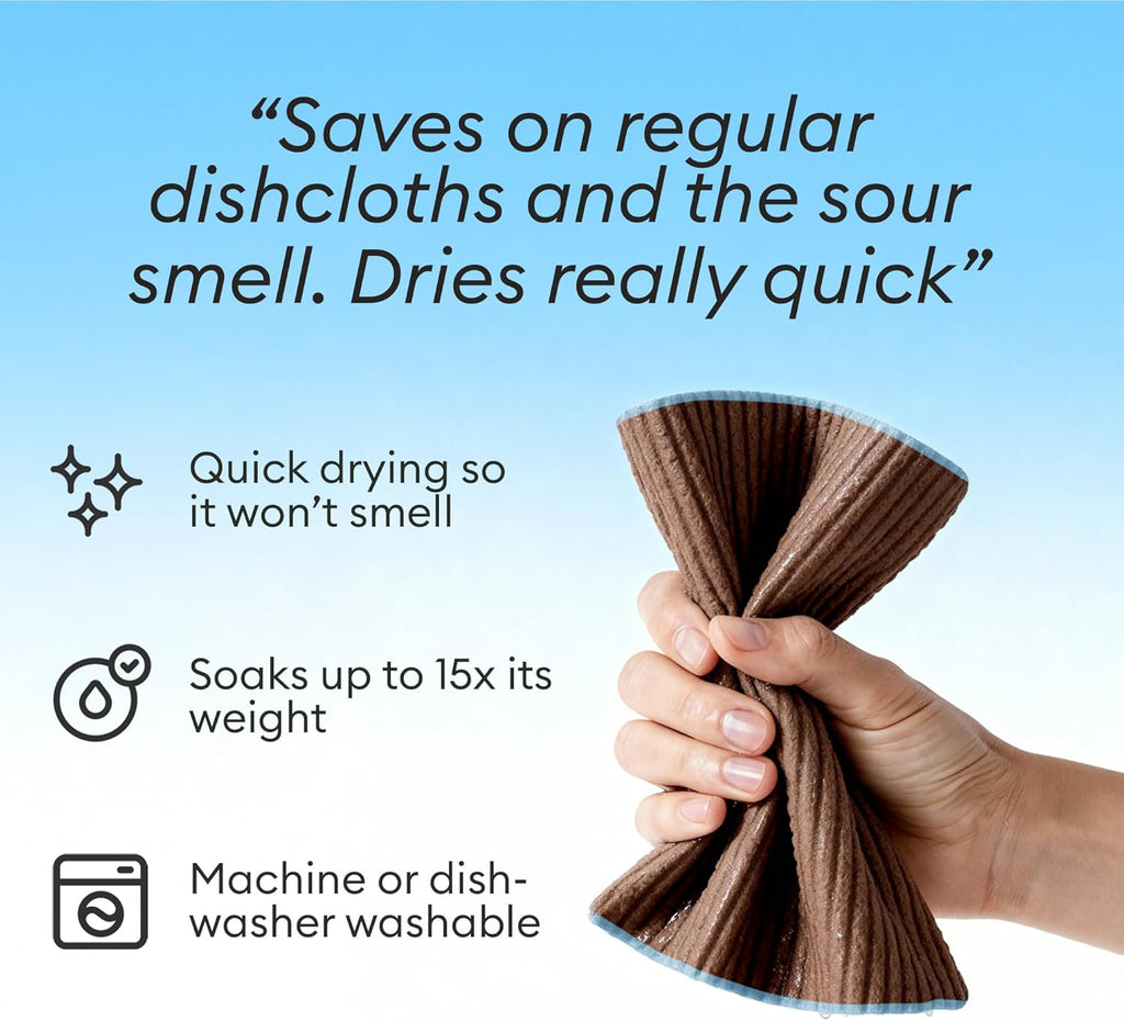 Vove Swedish Dishcloths 5-Pack, Nordic Nature - FSC Certified Cellulose & Cotton, Oeko-TEX Standard 100, Reusable Washable Kitchen Cleaning Cloths, Eco Friendly Floral Design