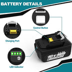 2 Packs 5.0Ah 18V Battery Replacement for Makita 18V Battery BL1850B BL1840B 1860B BL1830B BL1815B Compatible with Makita 18 Volt Cordless Power Tool and Charger