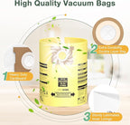 10PCS 10-14 Gallon Vacuum Bags for Shop Vac Bags, Disposable Wet Dry Vaccum Collection Bags Replace Part Type I #90672 9067200, Type F #90662 9066200 9066233, VF2005 (Yellow)