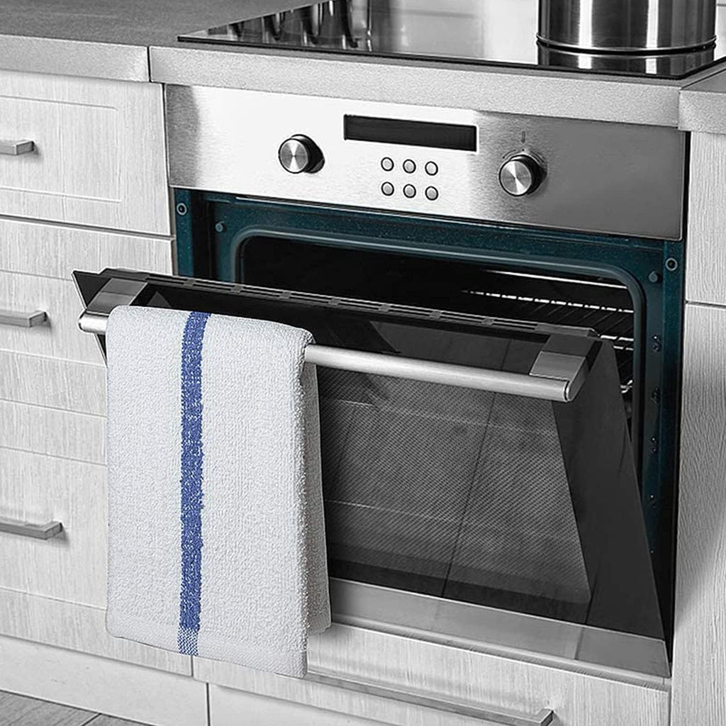 Bar Mop Blue Stripe 16x19 4 lbs Pack of 24, 100% Cotton Double Stitched Route Ready Absorbent Kitchen Towel Dish Towels and Dishcloths Towels Sets Washcloth Kitchen Towel