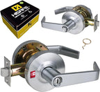 Privacy Commercial Door Locks Heavy Duty Grade 2 Lever for Commercial Bathroom, Non-Handed, UL 3 Hour Fire Rated, ADA Compliant, Satin Chrome Finish 26D, 2-3/4''Backset, X-XG-BK-70