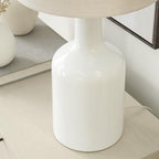 Nourison Home 22" Glossy White Ceramic Table Lamp for Modern, Transitional, Bedside Table, Living Room, Dining, Entryway