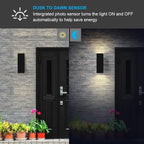 Up Down Outdoor Wall Lights, Dusk to Dawn Outdoor Lighting Fixtures Wall Mount, Matte Black Front Porch Light, Outdoor Wall Lantern for Patio, Garage, Front Door - ETL Listed