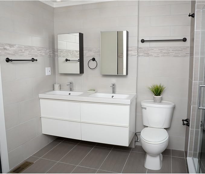 Amazon Basics AB-BR817-OR Variety Pack Modern Bathroom Accessories Towel Holder, 5 Piece, Oil Rubbed Bronze