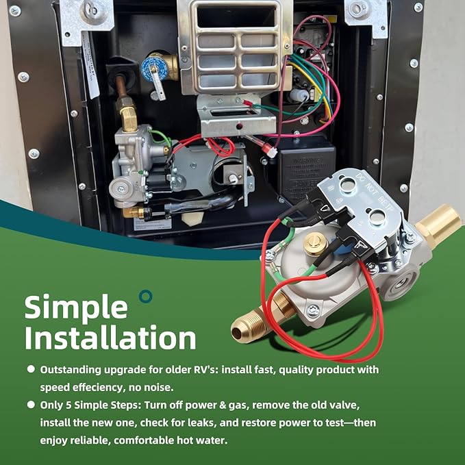 92089 GC10A-4E RV Water Heater Gas Valve Compatible with 10 Gallon Models (G10-1E G10-3E GC10-1E GC10A-2E GCH10A-3E GC10A-3E GC10A-4E) 93844 93870 93321 92078 93869 Valves Parts Assembly