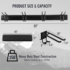 Wall Mount Tool Storage Rack, Heavy Duty Garage Storage Tool Organizer, Garden Tool Wall Hooks and Hangers, Hold Up to 350lbs (Black 6pcs)