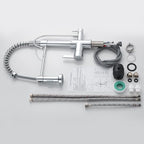 MENATT 3 in 1 Kitchen Faucet with Drinking Water Faucet, Pull Down Double Handle Filtration Kitchen Faucet Chrome (Without Water Filtration Device)