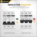 DC Circuit Breaker 25 Amp Solar Panel Disconnect Switch 12V-500V 3 Poles Miniature Solar Circuit Breaker for Outdoor PV Homes Battery, AC 110V DIN Rail MCB