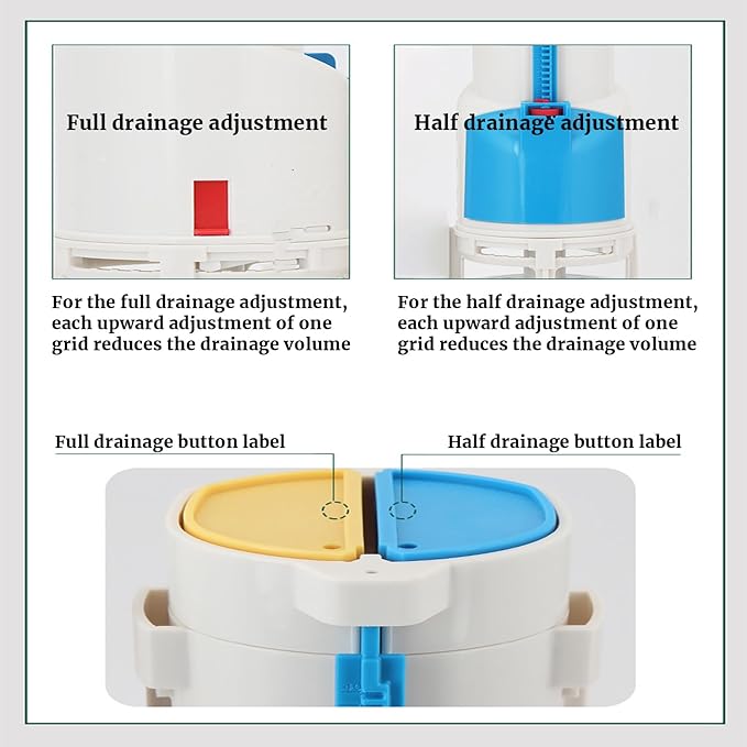 Toilet Flush Valve Replacement Parts Compatible with TOTO THU338N, One-Piece Dual Flush WC Repair Parts, 2 Inches (8 Inches Height)