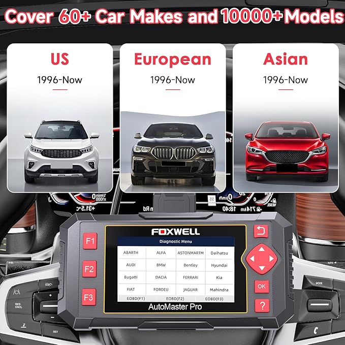 2025 New Upgraded FOXWELL Car Scanner NT604, OBD2 Scanner Diagnostic Tool, ABS Scanner, Airbag Scanner, Check Engine Code Reader, Transmission Scan Tool for All Vehicles, English/Spanish Ver., AutoVIN