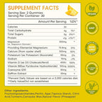 Magnesium Glycinate Gummies 500mg, Chewable Magnesium Supplement with Vitamin D3, B6, CoQ10, for Relaxation, Sleep & Mood Support, Calm Magnesium Gummies - 60 Pineapple Gummies (2 Pack)