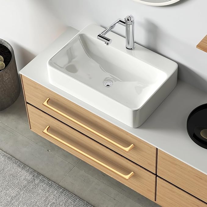 10 Pack 12.6 Inch(320mm) Hole Center Modern Brushed Champagne Bronze Cabinet Pull Handle Timeless Vanity Drawer Pull Handle Classic Cabinet Hardware for Kitchen Bathroom, Champagne(12.6x10)