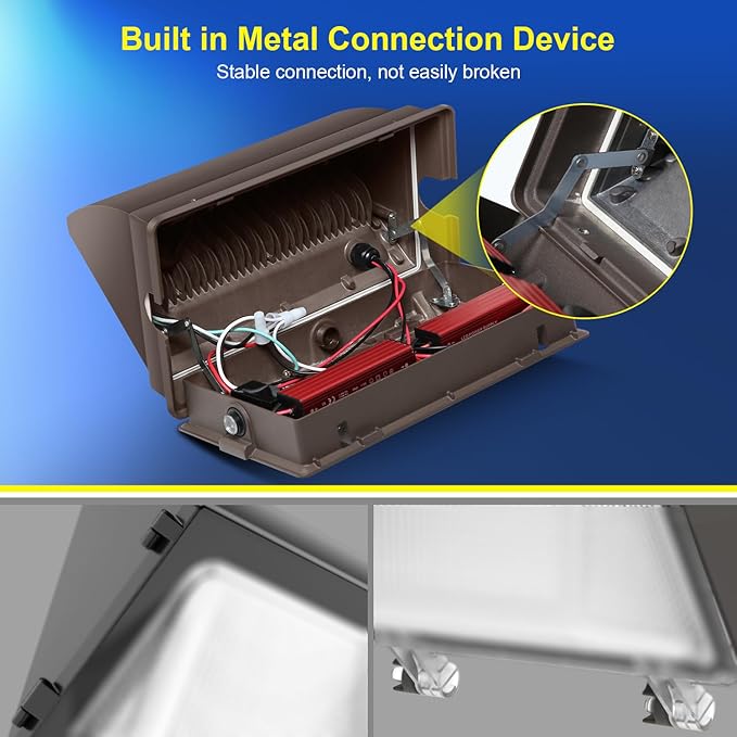 LED Wall Pack Lights Outdoor Dusk to Dawn Photocell 800W Eqv Bright 18000LM LED Exterior Buildings Security Lighting 5000K 120W LED Flood Wall Light 100V-277V IP65 Waterproof for Yard 6 Pack