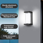 Juyace 18W Exterior Lighting Fixtures 4 Pack Budget-Friendly Outdoor Porch Lights Modern Black Sconces Wall Mount 1800Lm 6000K IP65 Waterproof for Garage House Patio Front Door Entryway