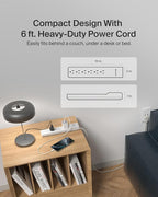 Belkin 6-Outlet Surge Protector Power Strip, 6ft Cord, 360° Rotating Plug - 1080 Joules Protection