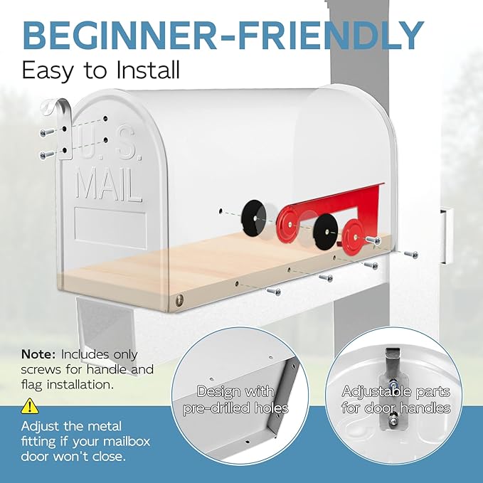 Metal Mailboxes Post Mount, Galvanized Steel Outside Mail Box, Standard Medium Capacity, 20 x 8.7 x 6.7 Inches, White