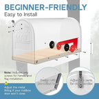 Metal Mailboxes Post Mount, Galvanized Steel Outside Mail Box, Standard Medium Capacity, 20 x 8.7 x 6.7 Inches, White