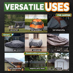 Tarps Heavy Duty Waterproof 5x7 Feet (2 Pack), 10Mil Multipurpose Small Tarp Cover with Metal Grommets and Reinforced Edges, Silver/Brown Tarp by RAINDEWAY