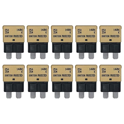 Auto Reset ATC/ATO 5 Amp Circuit Breaker Fuse for Automotive Marine RV Car Truck Audio Battery Protection Automatic Reset | Low Profile (5A, 10 Pack)