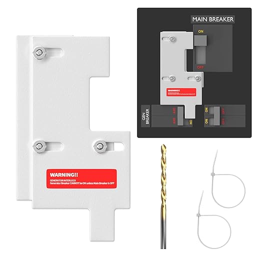 Generator Interlock Kit Compatible with GE General Electeric 150 or 200 Amp Panels 2-1/2 Inch Spacing Between Main and Branch Breaker