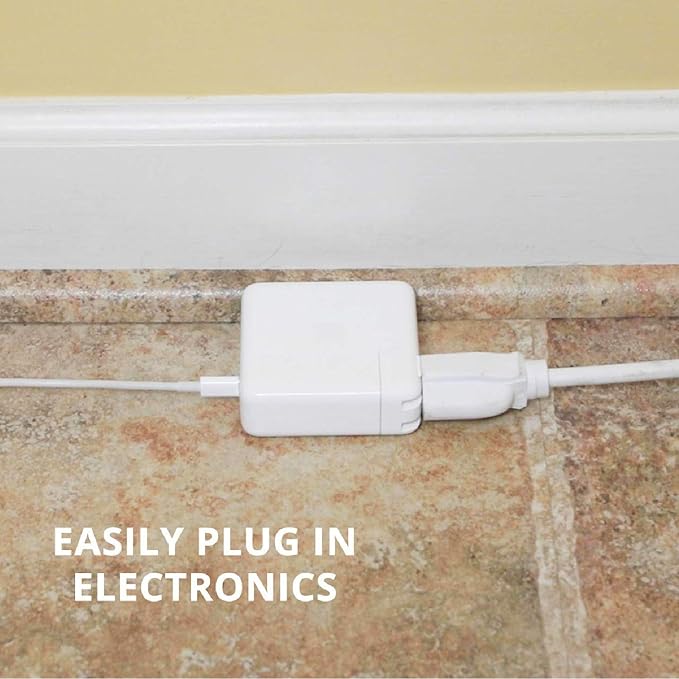 2 Pack White Extension Cord 6 ft, 16/3 SJTW Weatherproof Indoor & Outdoor Extension Cord 3 Prong Grounded Plug, Heavy Duty Power Cable Great for Home, Office & Outdoor Lights, US Veteran Owned