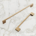 Alzassbg 10 Pack Champagne Bronze Cabinet Pulls, 6.3 Inch(160mm) Hole Centers Rectangle Cabinet Handles Kitchen Pulls for Drawers and Cabinets AL3051TGP