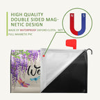 Violet Spring Floral Welcome Mailbox Covers Magnetic Oversized Purple Flowers Dragonflies Mailbox Cover Summer Post Box Cover Wraps Large Size 25.5 X 21 Inch for Home Yard Decorations