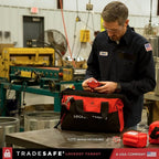 TRADESAFE Lockout Tagout Bag for Loto Devices - Polyester Canvas Lock Out Tag Out Kit Bag, Heavy Duty Tool Bag Organizer, 12-1/2 x 8 x 9-3/4 inches