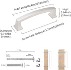 COTYKILEY 10 Pack 3.75 Inch(96mm) Brushed Satin Nickel Cabinet Handles Kitchen Cabinet Pulls Cabinet Door Handles Kitchen Cabinet Hardware